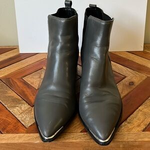 Grey booties.